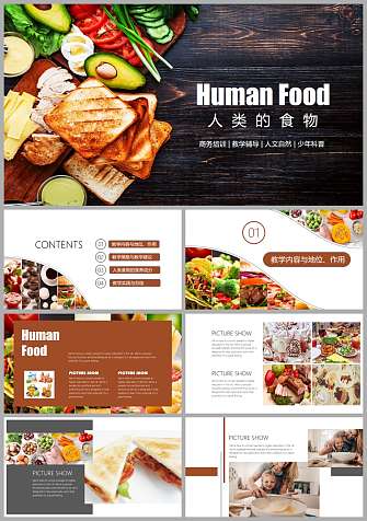 人类的食物教学课件PPT模板